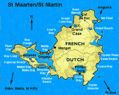 St. Maarten St. Martin Sailing Yacht Charter Itinerary Map