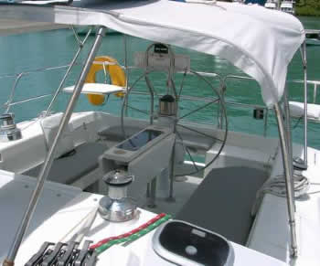 Catalina 42 bareboat cockpit