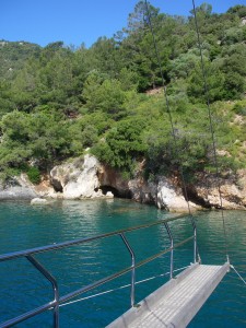 Turkey anchorage in sheltered bay on charter