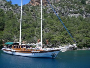 Turkish Gulet motor sailing yacht in Turkey